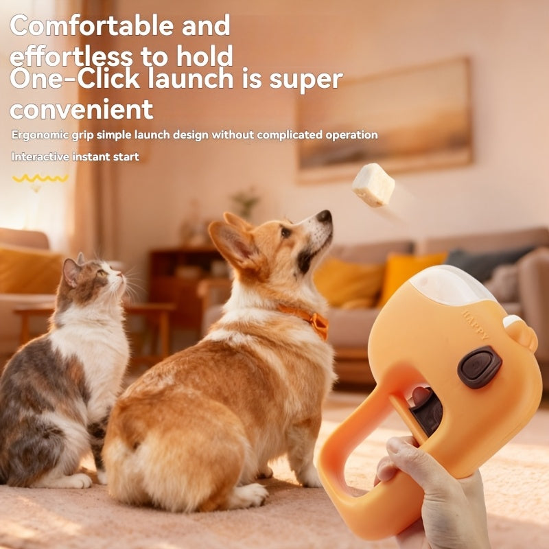 Dispenser - Interactive Puzzle with Treat Shooter, Clear Food Storage Container, Ideal for Training, Perfect for Training, Playtime, And Fun On The Go, A Cat Toy, Without Battery, Dog Toy