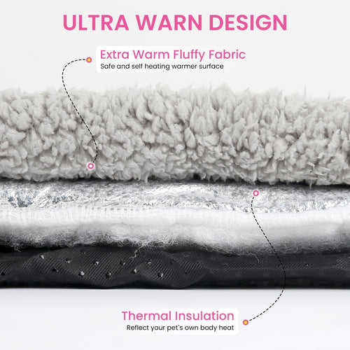 Bed Mat With Detachable Washable For Small Medium Dogs Indoor Warm Non-Slip Cat Mat