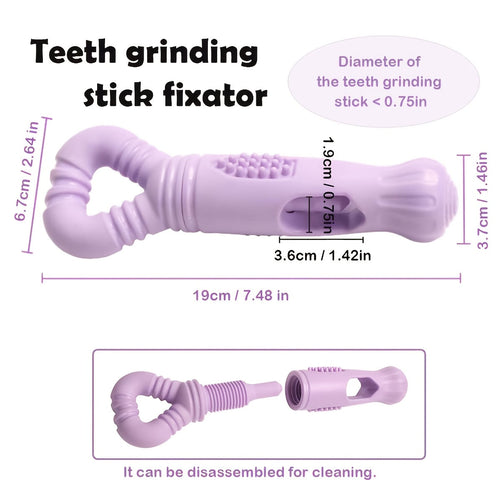 Bite-Resistant Nylon Dog Bully Stick Holder with Rotating Bone Dispenser - Dental & Chew Toys for Aggressive Chewers, Small/Purple for Puppies & Small Dogs (all Breeds)