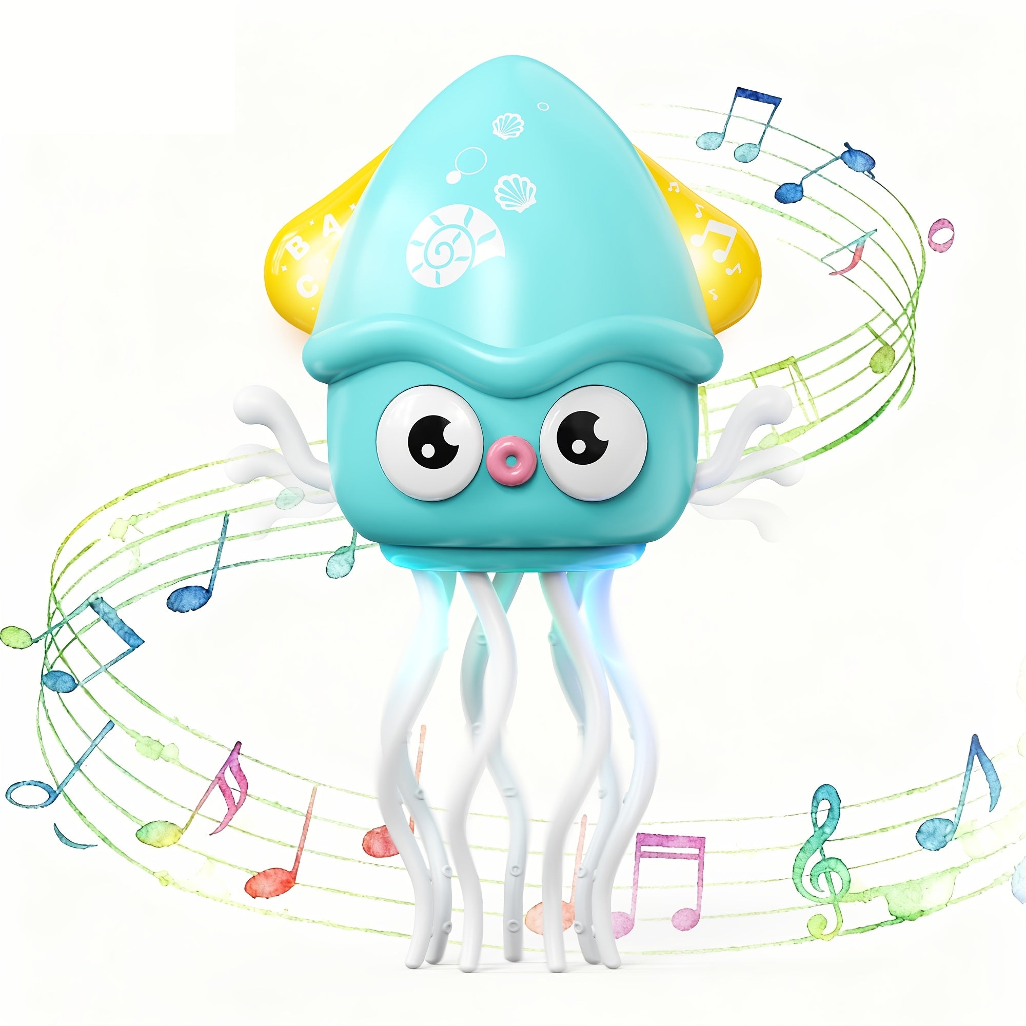 Dancing Octopus Baby Toy, Dancing Squid Crawling Toys, Automatic Evasion Octopus Toy with Led Light and Music, Interactive Entertainment for Baby Sensory Development Birthday Gifts